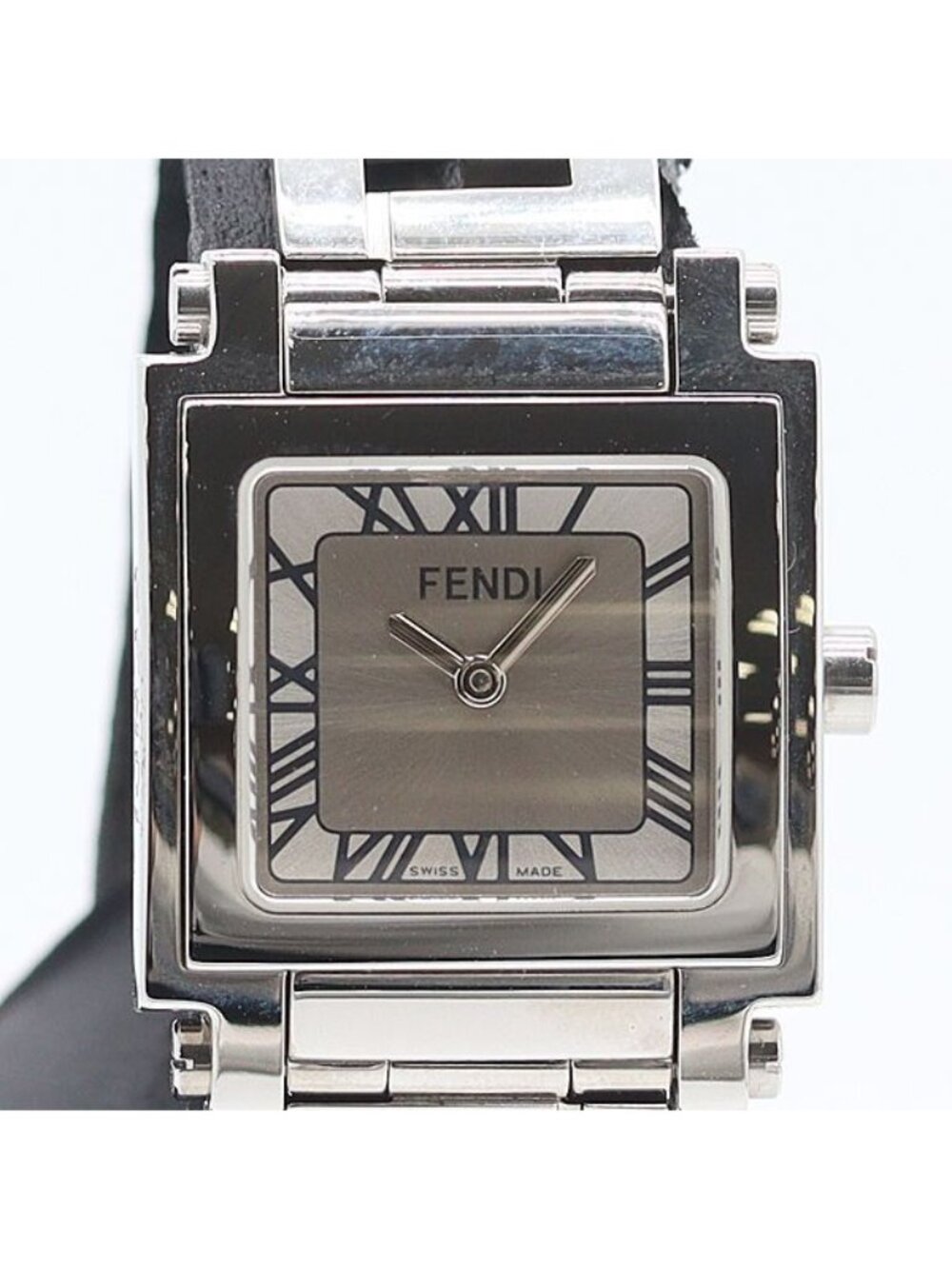 Fendi Quadro Silver Dial Watch